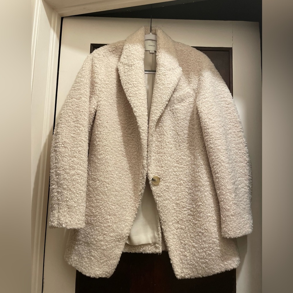 Vince Cream Teddy Jacket